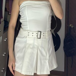 Haute Monde White Strapless Mini Dress